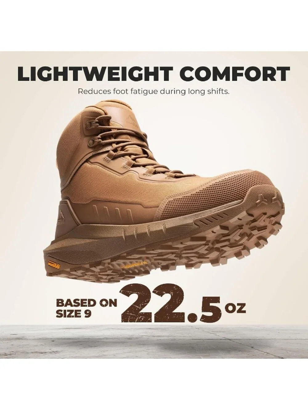 Men's Coyote Composite Shoes High Top Round Toe Non-Slip Zipper Hiking Boots